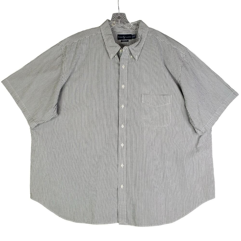 Polo Ralph Lauren Shirt Mens Size 4XB Gray Striped Seersucker LS Button Down - Picture 2 of 8